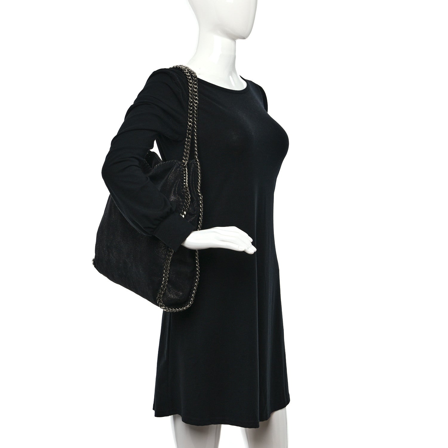 Stella McCartney Shaggy Deer Falabella Fold Over Tote Black 2 of 9