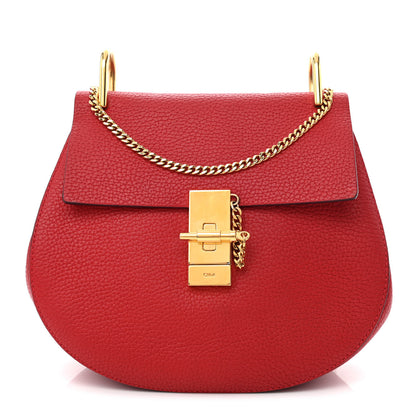Chloe Grained Lambskin Mini Drew Shoulder Bag Plaid Red 1 of 13