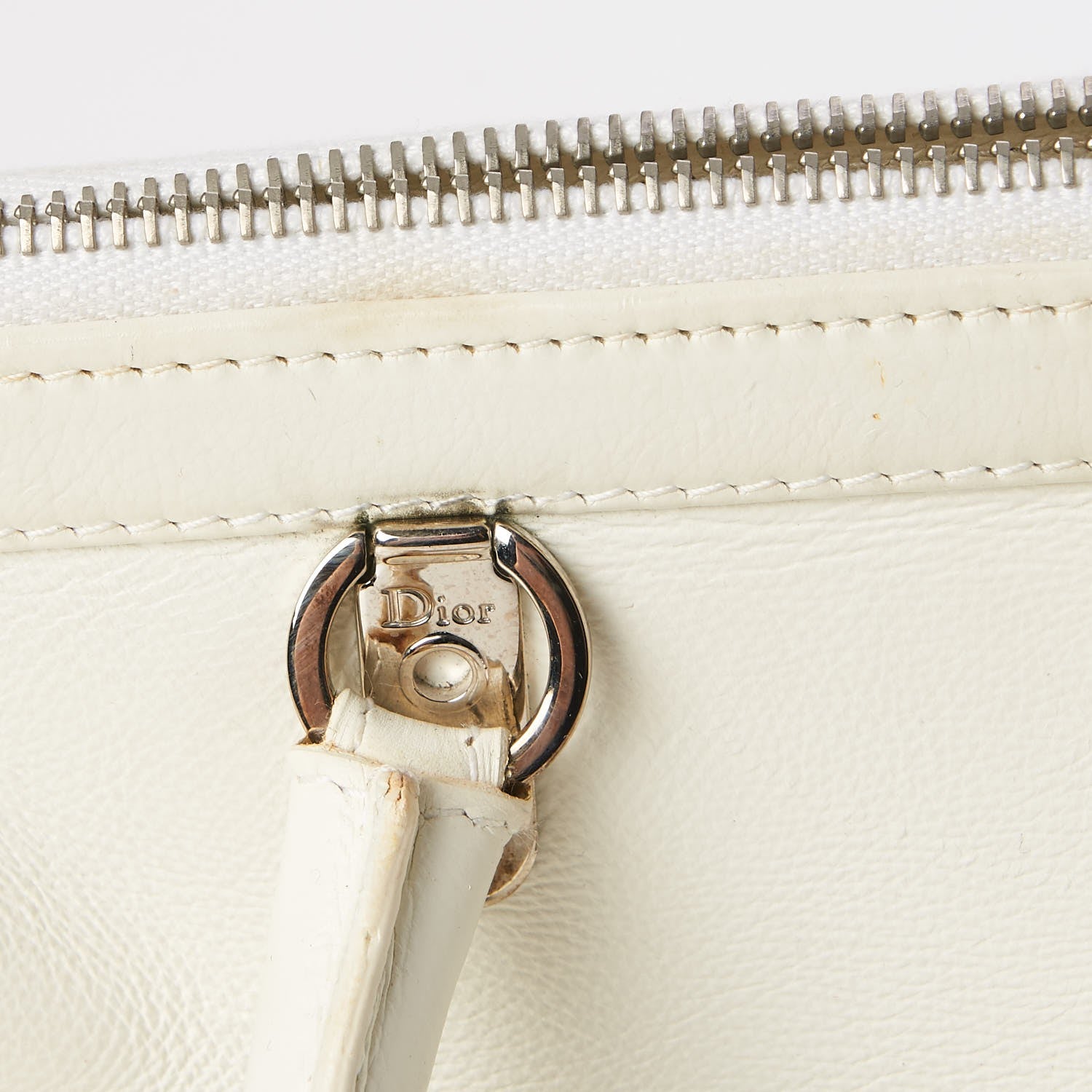 Christian Dior Calfskin Frame Satchel White 8 of 20