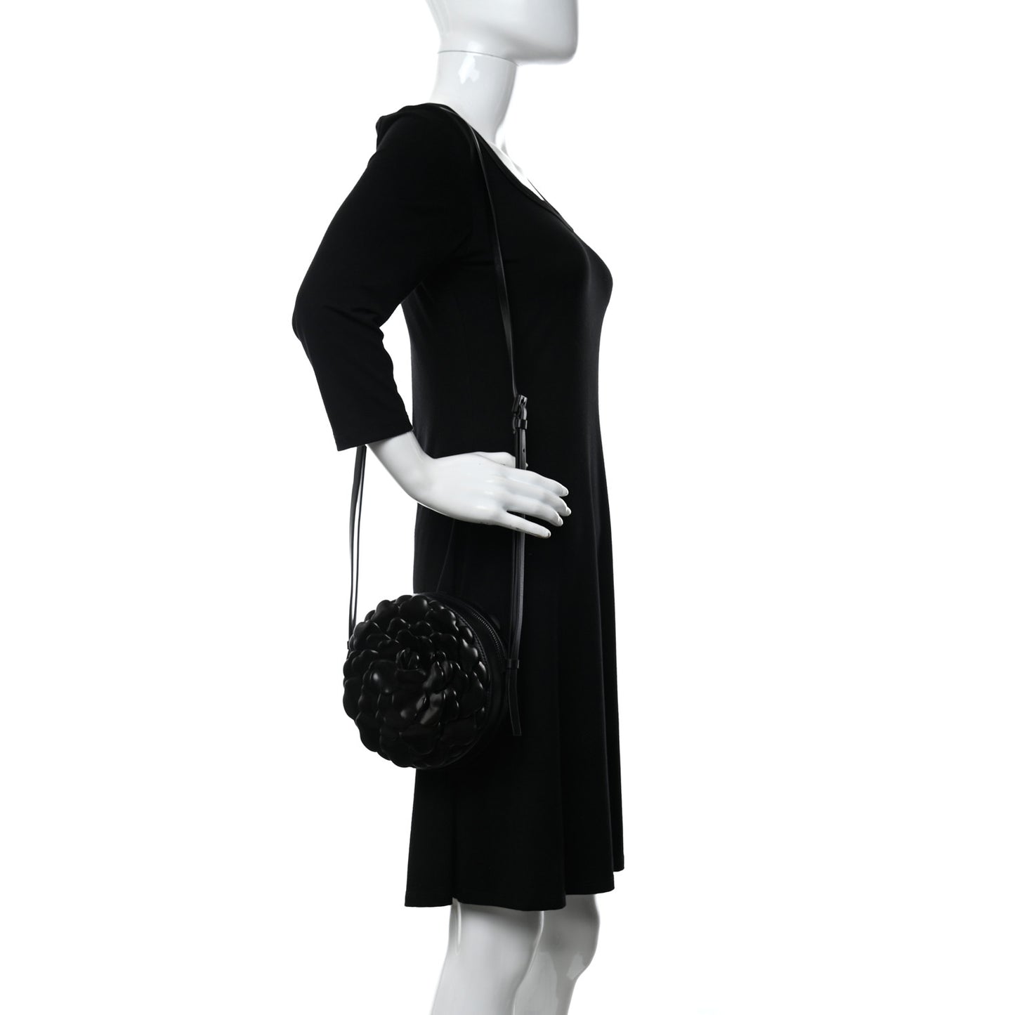 Nappa Atelier 03 Rose Edition Round Crossbody Bag Black