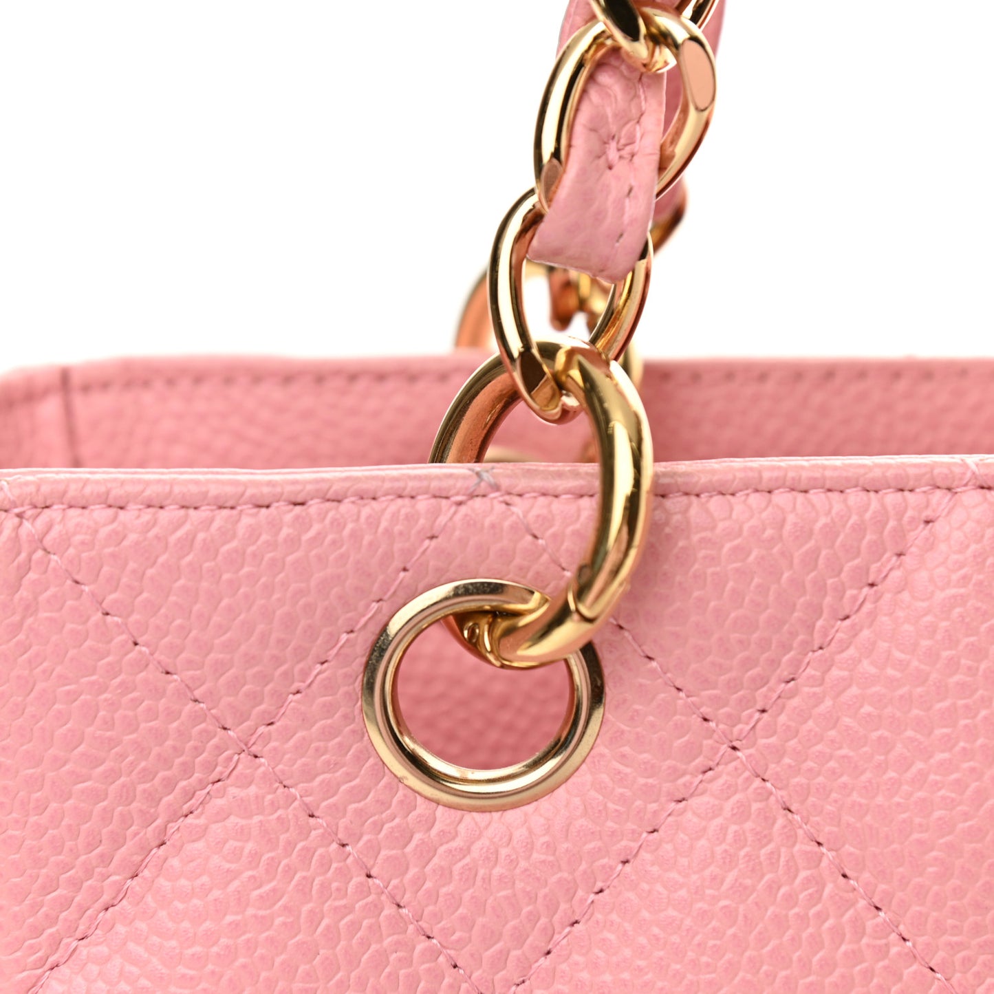 Caviar Quilted Petit Shopping Tote PST Pink