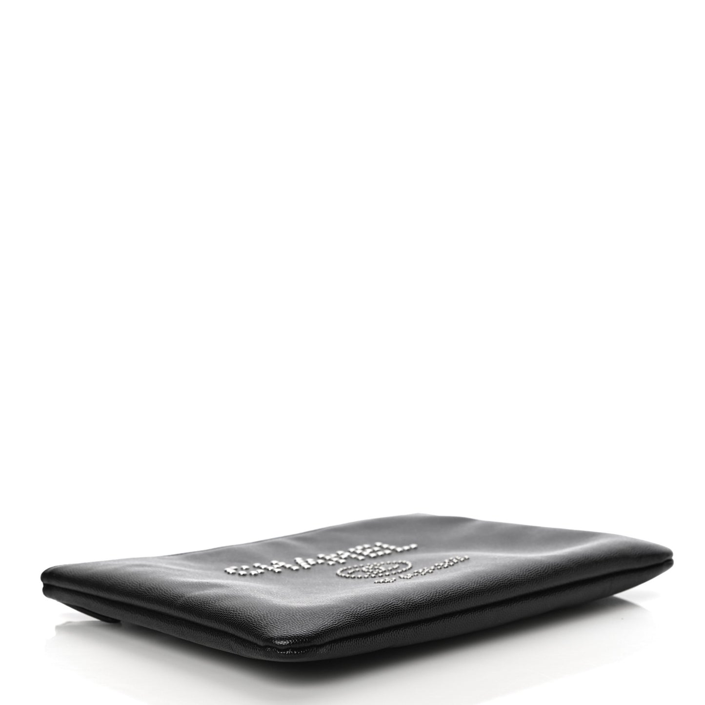 Caviar Studded Medium Deauville Pouch Black