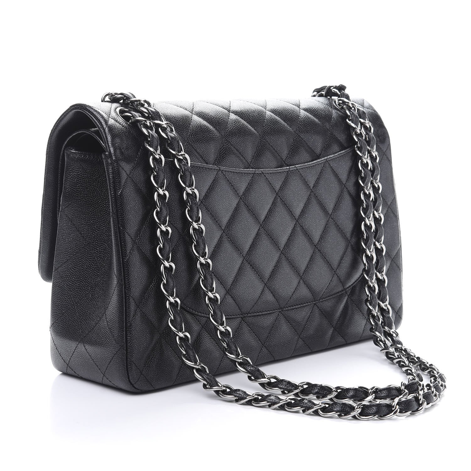 Chanel Iridescent Caviar Quilted Jumbo Double Flap Black 3 of 11