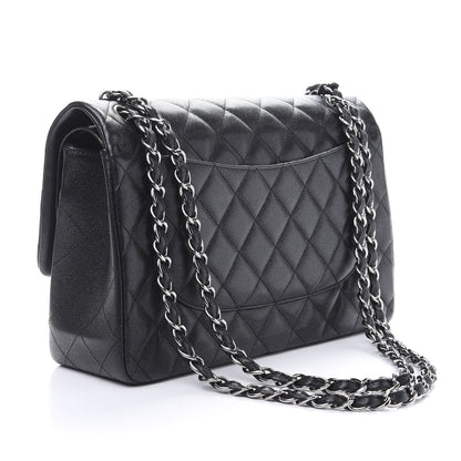 Chanel Iridescent Caviar Quilted Jumbo Double Flap Black 3 of 11