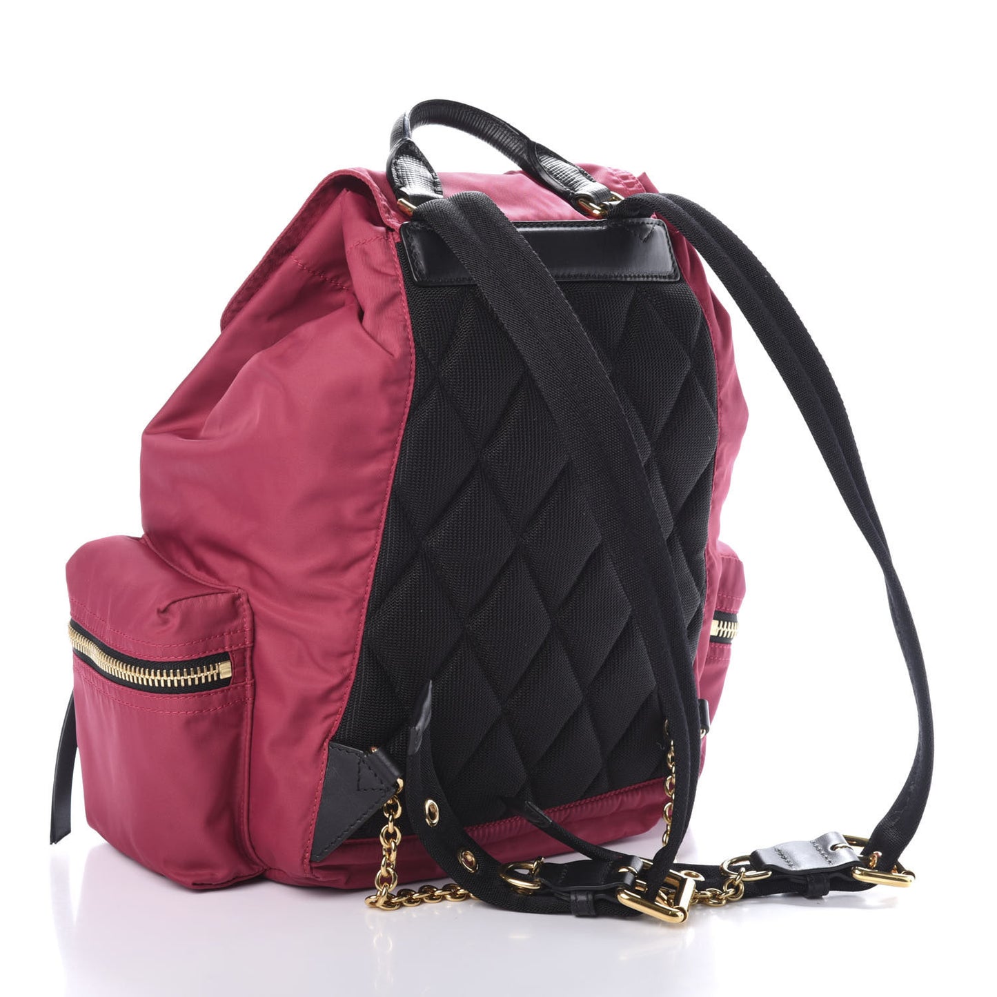 Nylon Medium Rucksack Backpack Plum Pink