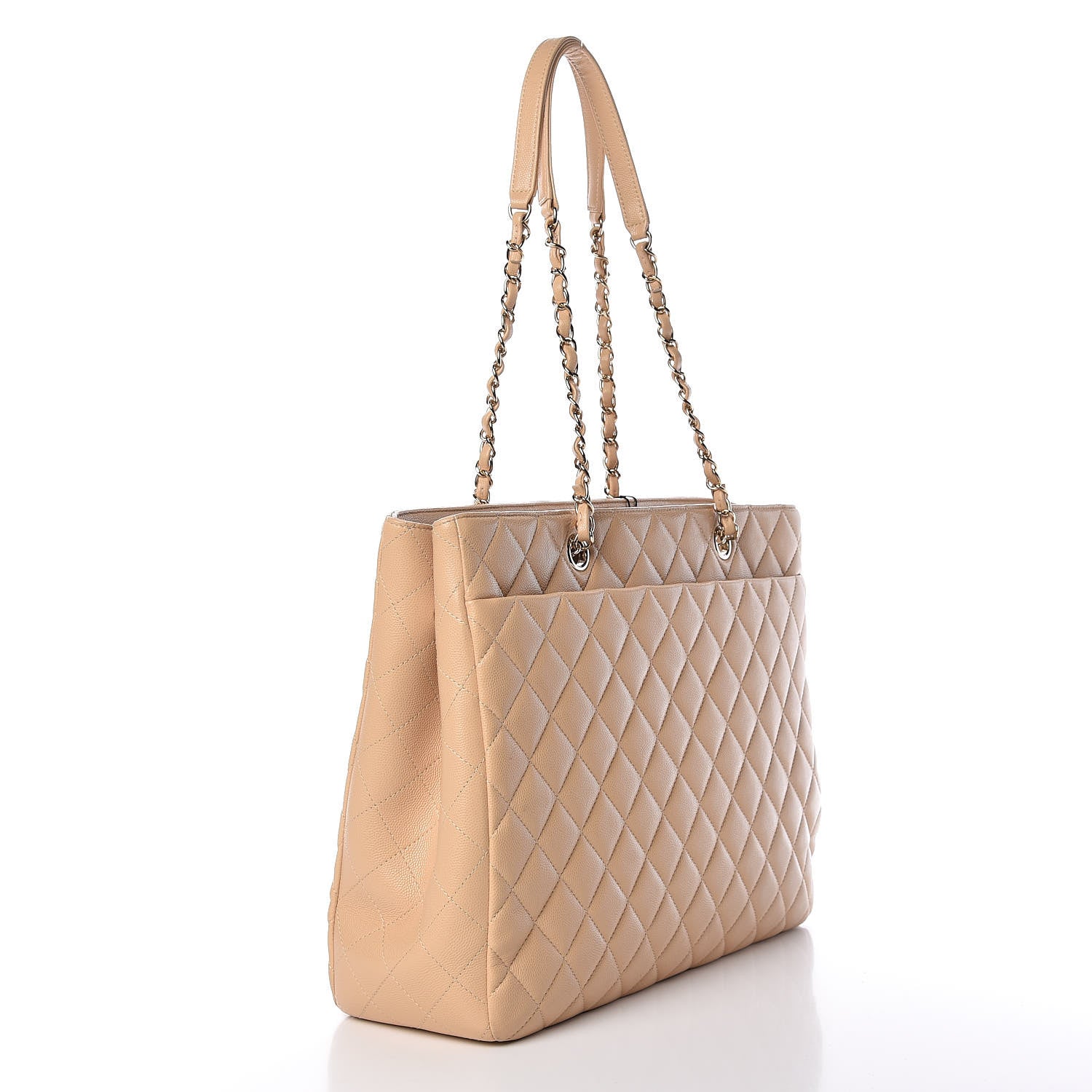 Chanel Caviar Quilted Large Classic Shopping Tote Light Beige 3 of 13