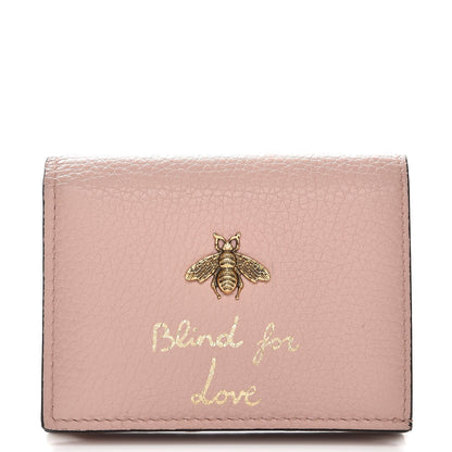 Gucci Cellarius Calfskin Blind for Love Animalier Card Case Perfect Pink 1 of 9