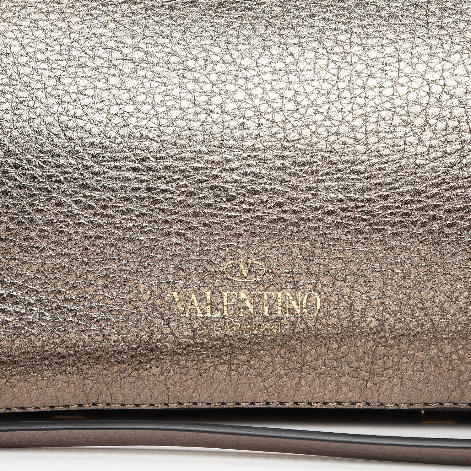 Valentino Garavani Metallic Grained Calfskin My Rockstud Soft Tote Sasso 9 of 14