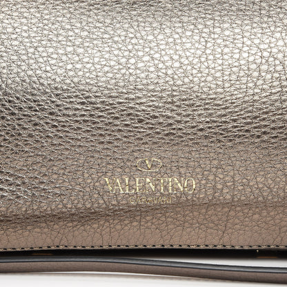 Valentino Garavani Metallic Grained Calfskin My Rockstud Soft Tote Sasso 9 of 14