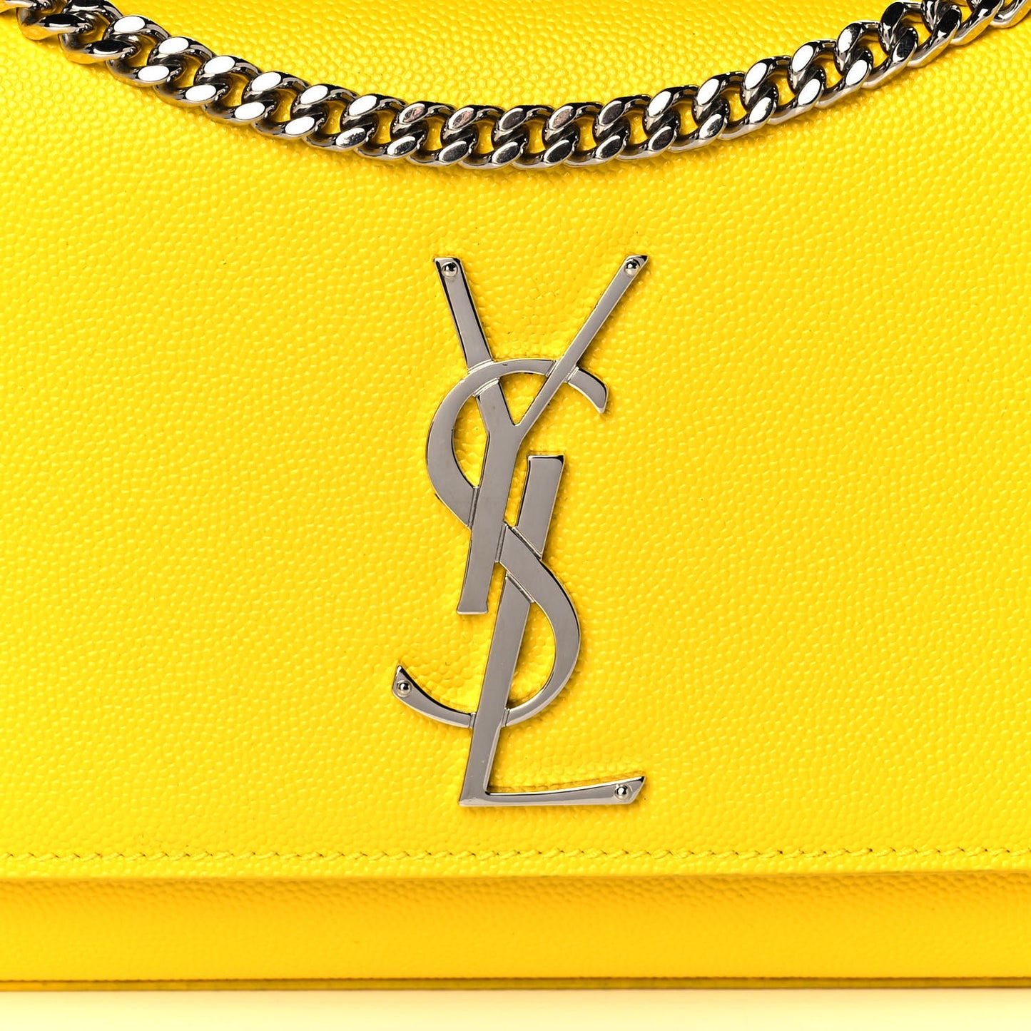 Patent Grain de Poudre Small Monogram Kate Satchel Mimosa
