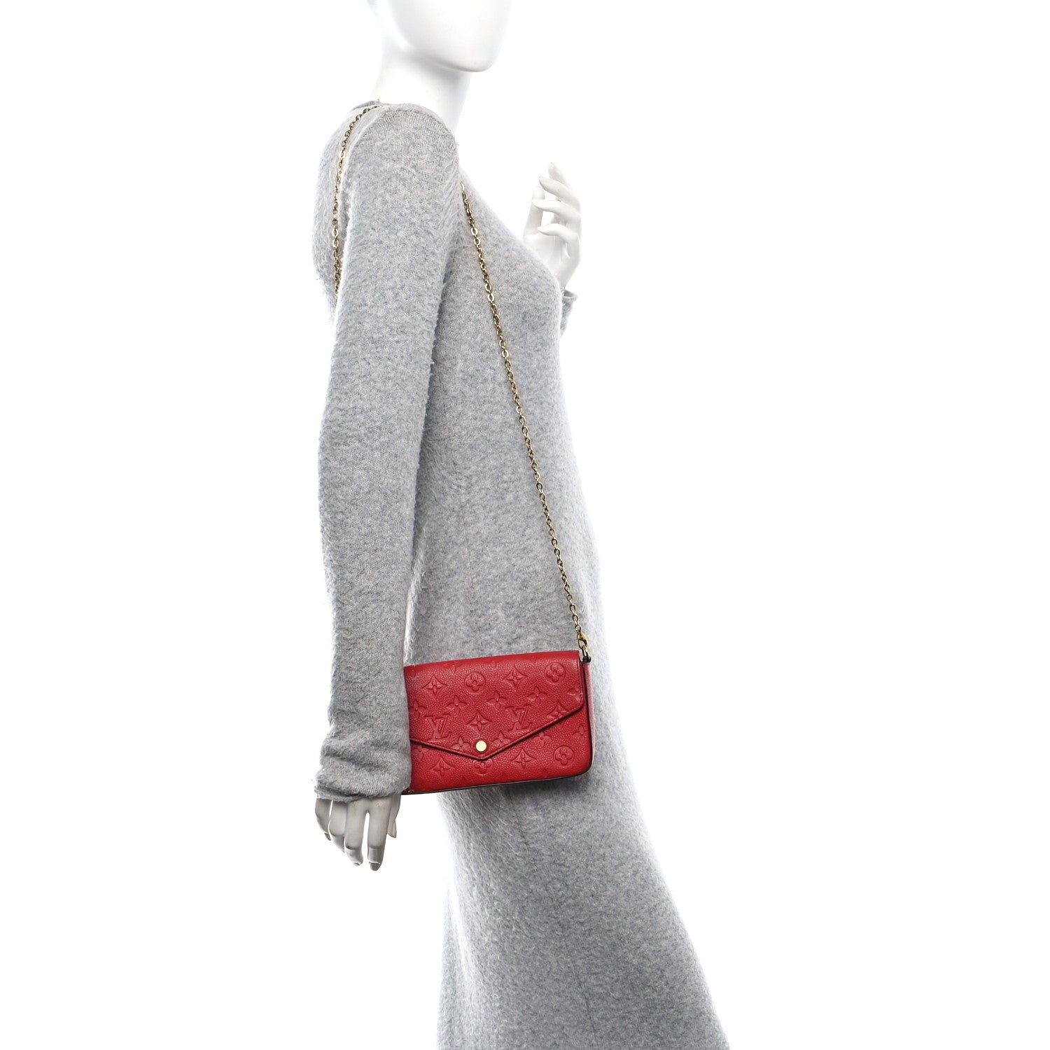 Louis Vuitton Empreinte Pochette Felicie Chain Wallet Scarlet 2 of 11