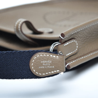 Hermes Taurillon Clemence Amazone Evelyne TPM Etoupe Bleu Indigo 8 of 9