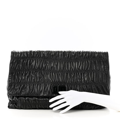 Prada Nappa Gaufre Pochette Clutch Black 2 of 10