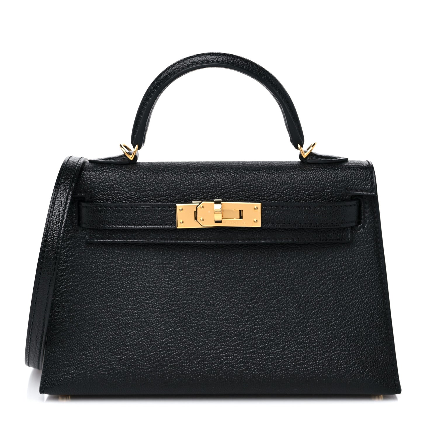 Chevre Mysore Horseshoe Mini Kelly Sellier 20 Black Rouge De Coeur