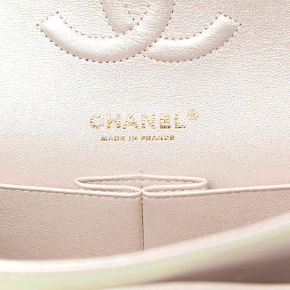 Chanel Iridescent Lambskin Quilted Medium Double Flap Ivory 5 of 10