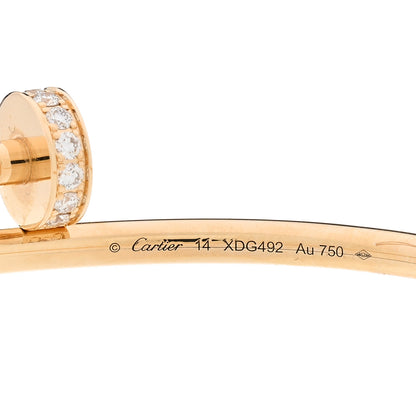 Cartier 18K Yellow Gold Diamond Small Juste Un Clou Bracelet 14 3 of 4