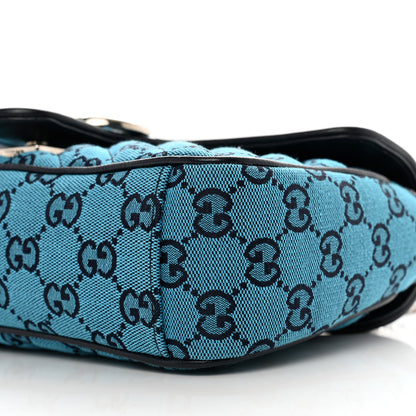 Gucci Monogram Multicolor Matelasse Diagonal Small GG Marmont Shoulder Bag Blue 10 of 10