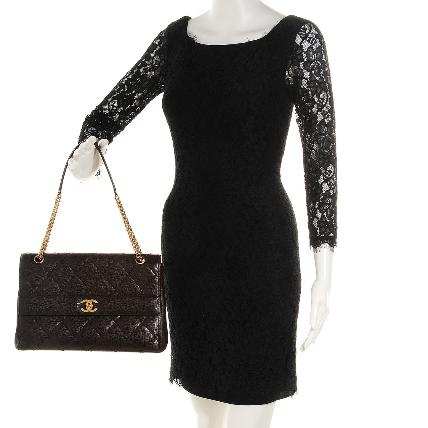 Caviar Quilted Jumbo Single Flap Bag Brown