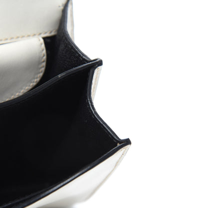 Prada City Calfskin Saffiano Cahier Bag White Black 8 of 13