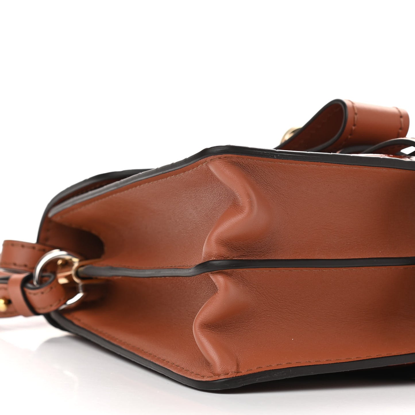 Calfskin Crocodile Embossed Small Aby Day Shoulder Bag Sepia Brown