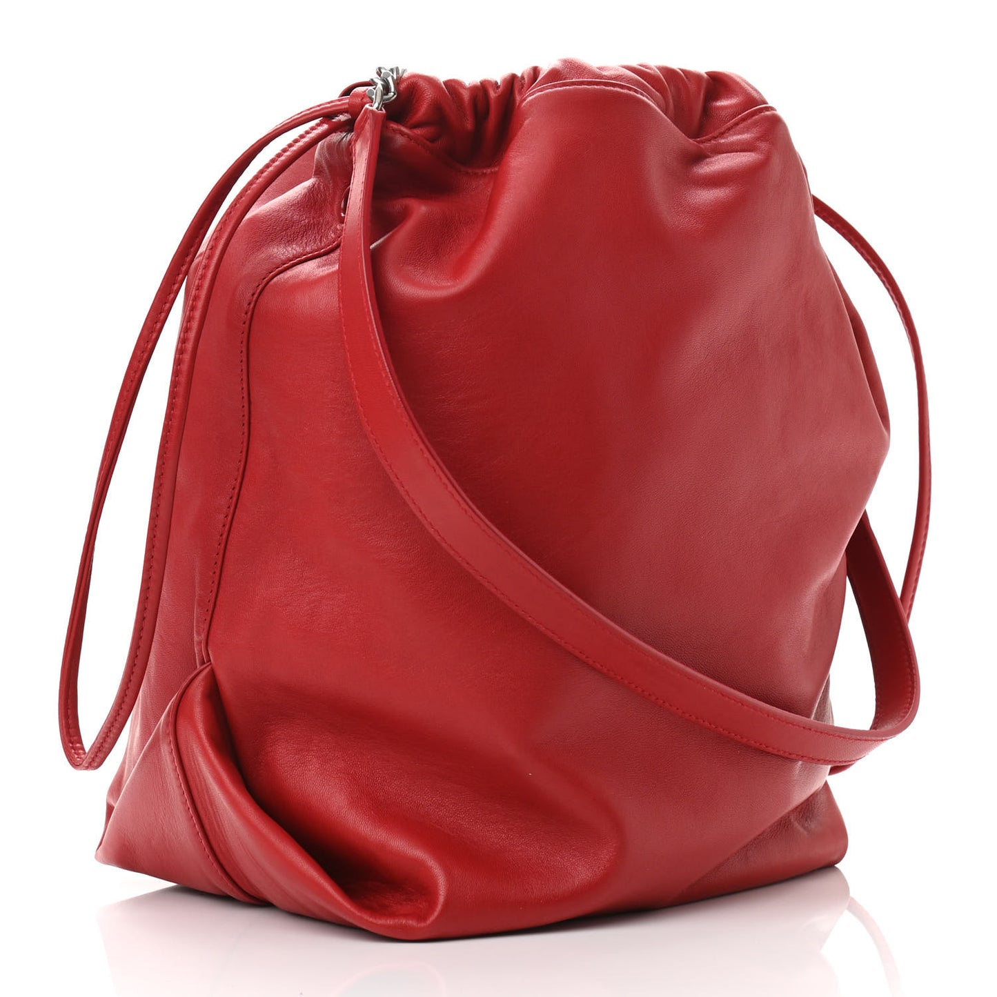 Lambskin Teddy Drawstring Bag Eros Red