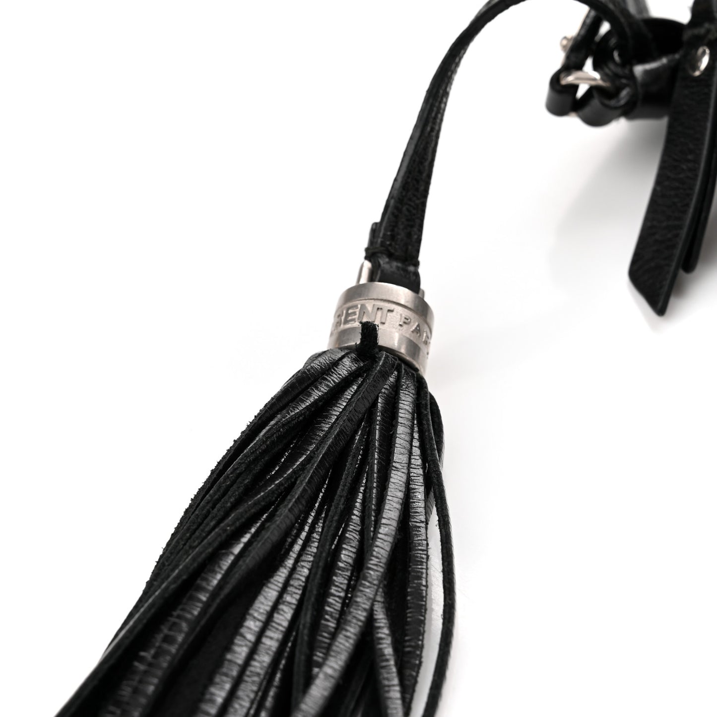 Cracked Shiny Calfskin Matelasse Monogram Lou Camera Bag Black