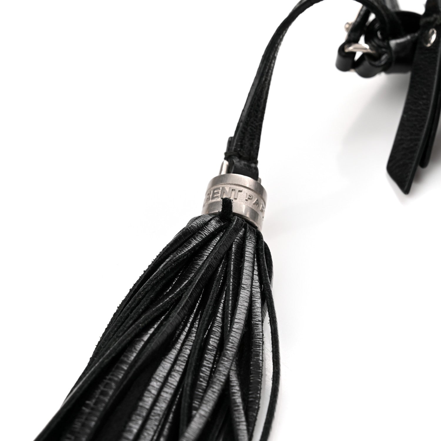 Saint Laurent Cracked Shiny Calfskin Matelasse Monogram Lou Camera Bag Black 11 of 12