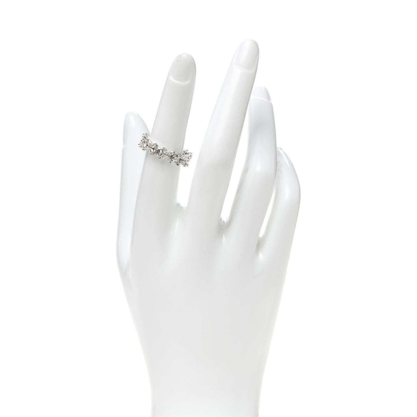 Platinum Diamond Victoria Alternating Band Ring 51 5.75