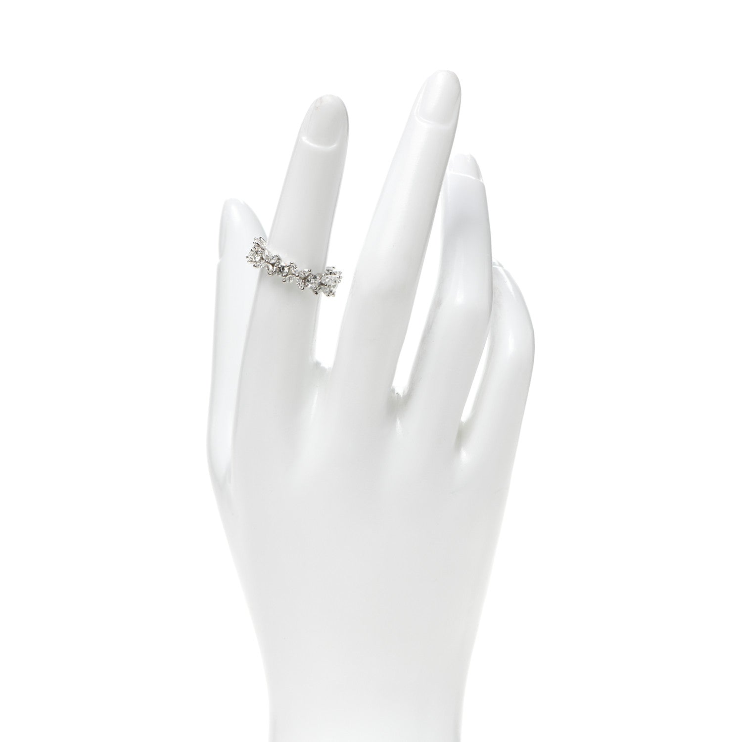 Tiffany Platinum Diamond Victoria Alternating Band Ring 51 5.75 3 of 10