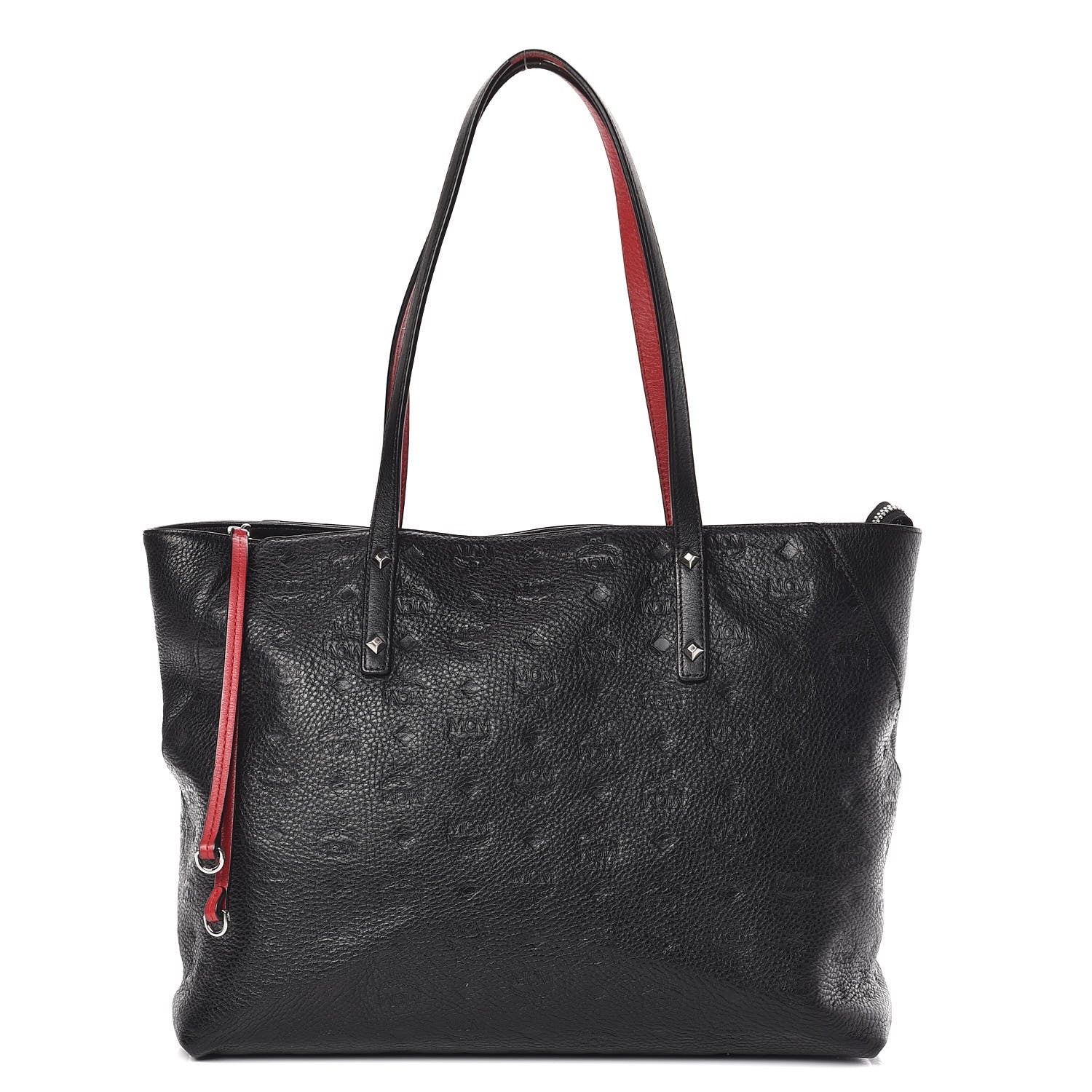 MCM Calfskin Ottomar Monogram Medium Klara Shopper Tote Black 1 of 15