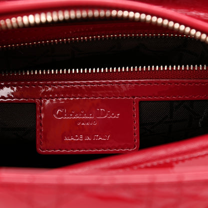 Christian Dior Patent Cannage Medium Lady Dior Red 6 of 13