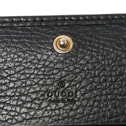 Gucci Pebbled Calfskin Butterfly Card Case Black 6 of 9