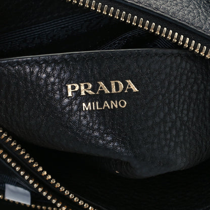 Prada Vitello Daino Double Zip Crossbody Bag Black 10 of 12