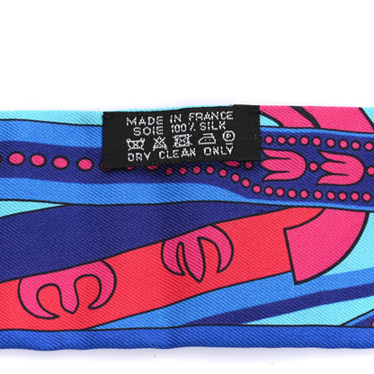 Hermes Silk Balade En Berline Twilly Rouge Fuchsia Turquoise 2 of 4