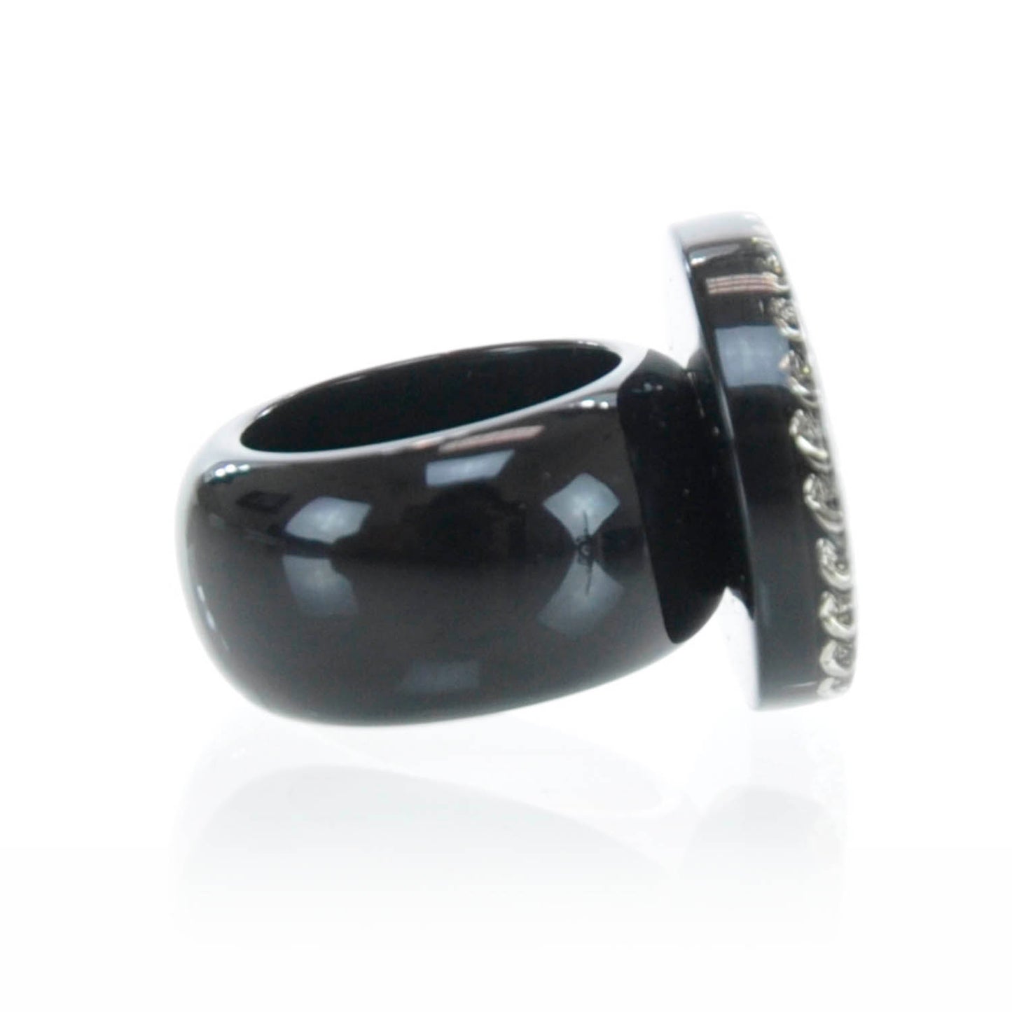 Resin Chain CC Ring 6 Black