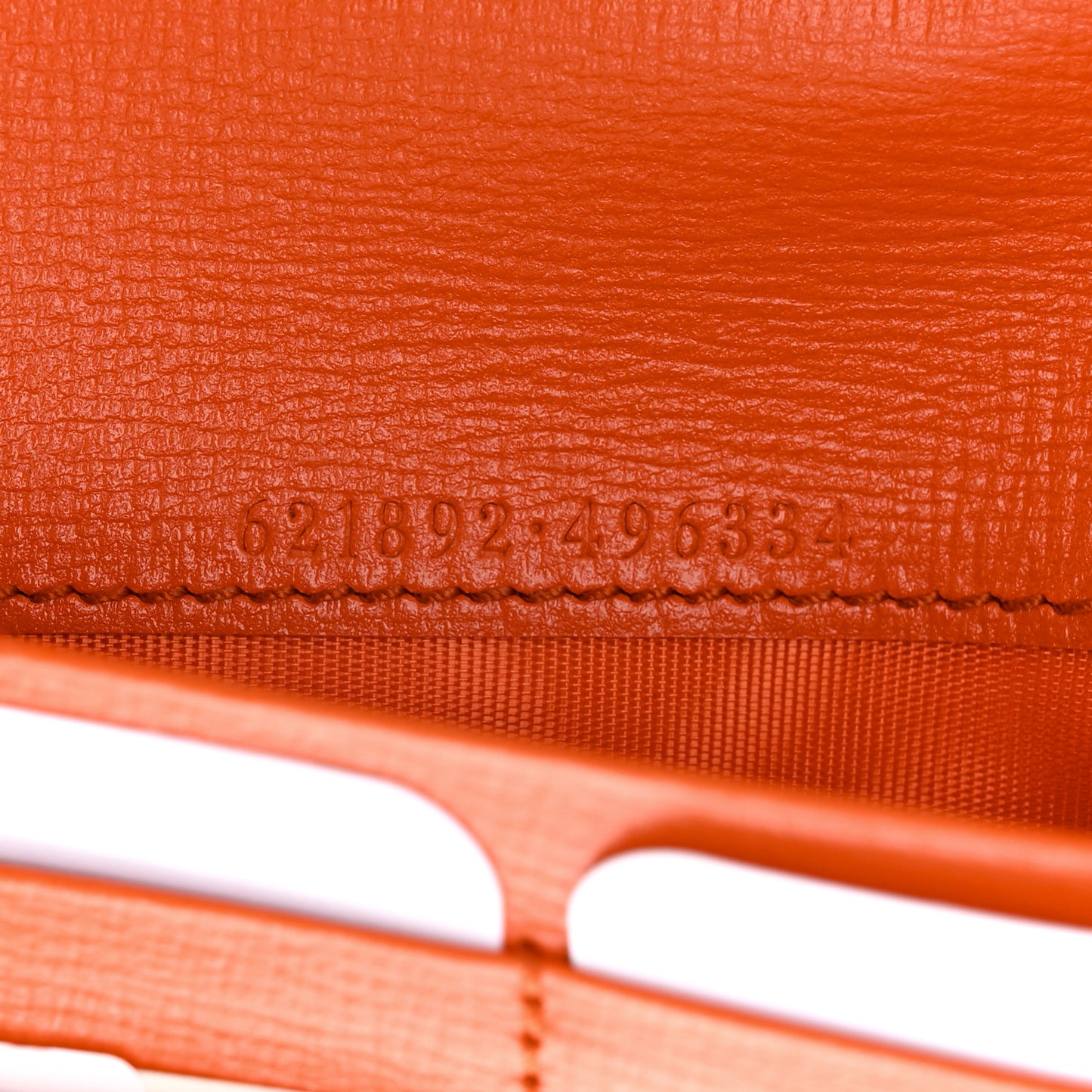 Azalea Calfskin Enamel Horsebit 1955 Wallet On Chain Deep Orange