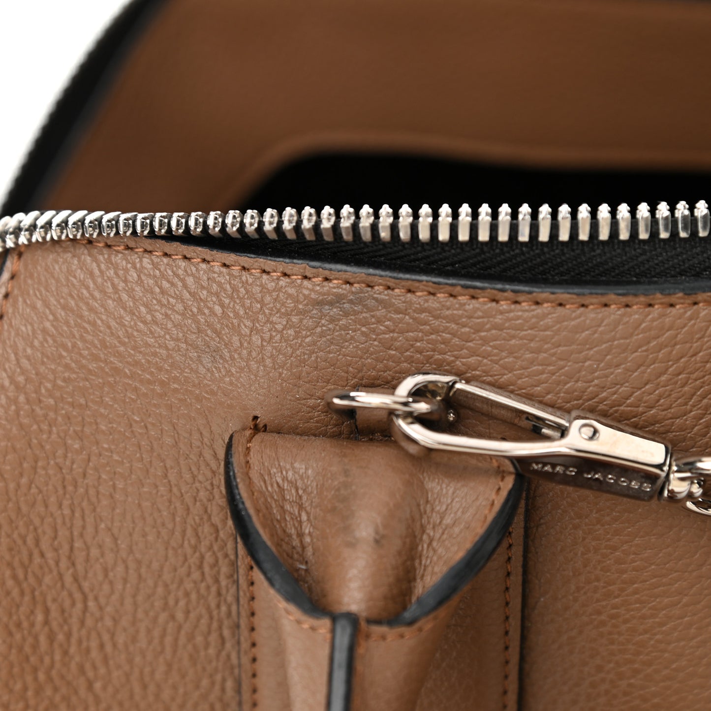 Textured Calfskin Small Incognito Satchel Tan
