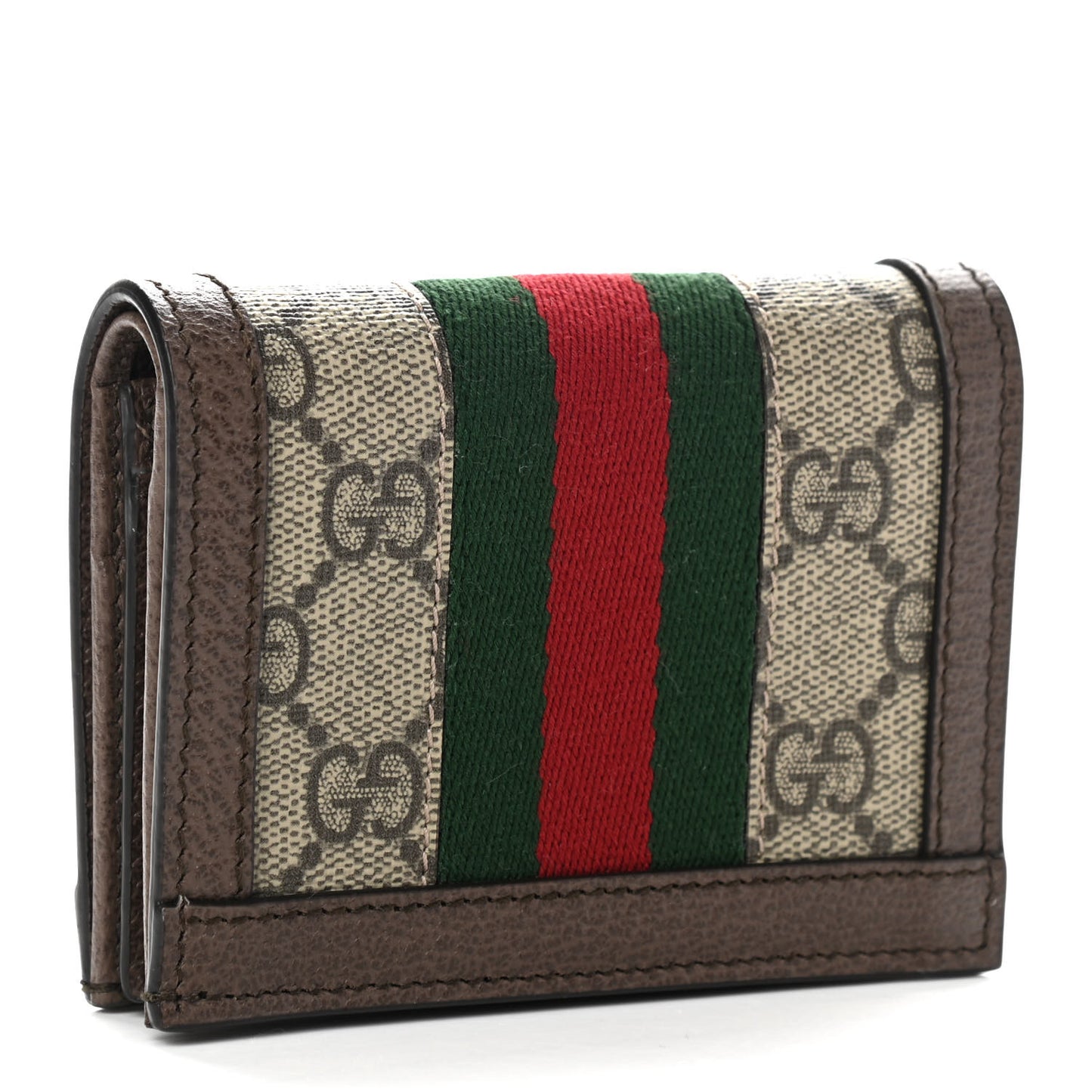 GG Supreme Monogram Web Ophidia Card Case Beige New Acero