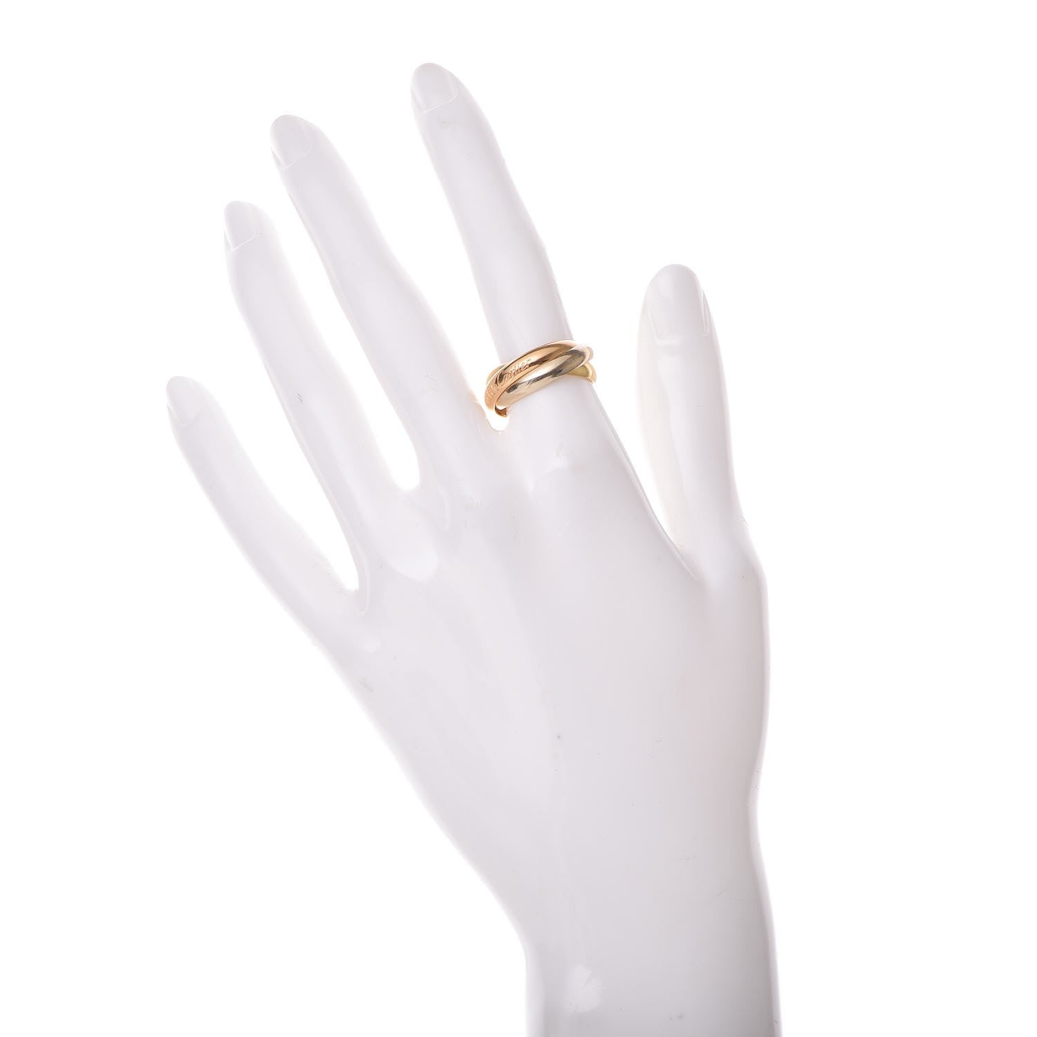 Cartier 18K Pink Yellow White Gold Classic Les Must De Trinity Ring 52 6 2 of 4