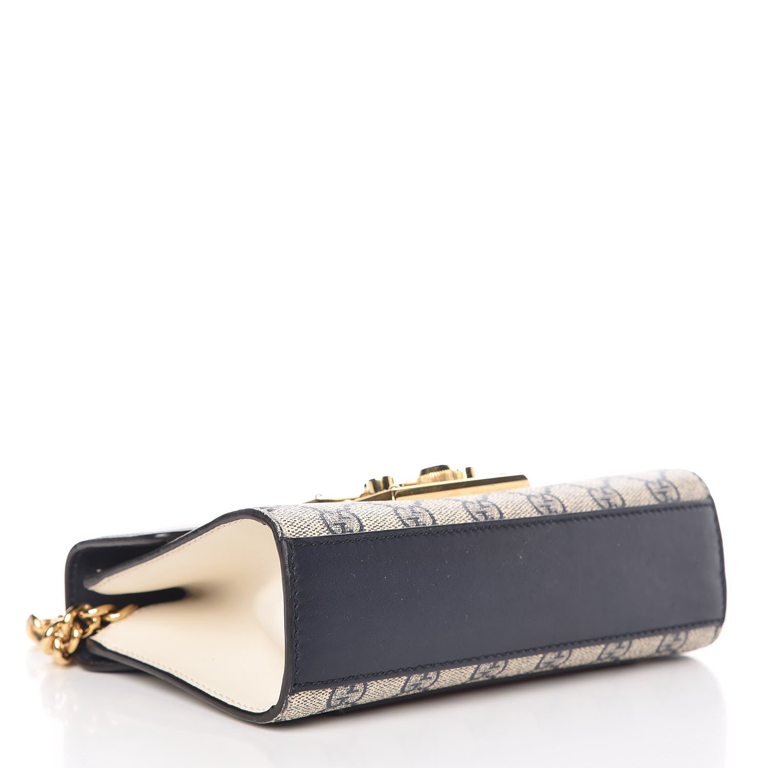 Gucci GG Supreme Monogram Moon Calfskin Small Padlock Shoulder Bag Beige Blue Mystic White Hibiscus Red 5 of 14
