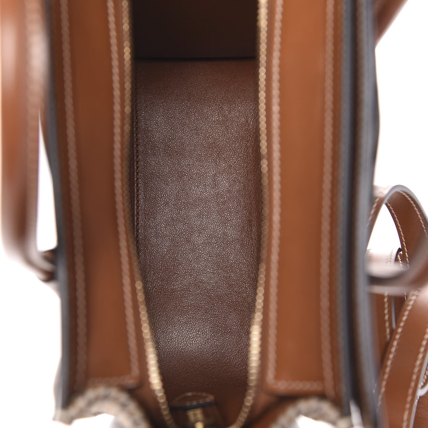 Smooth Calfskin Houndstooth Nano Luggage Tan