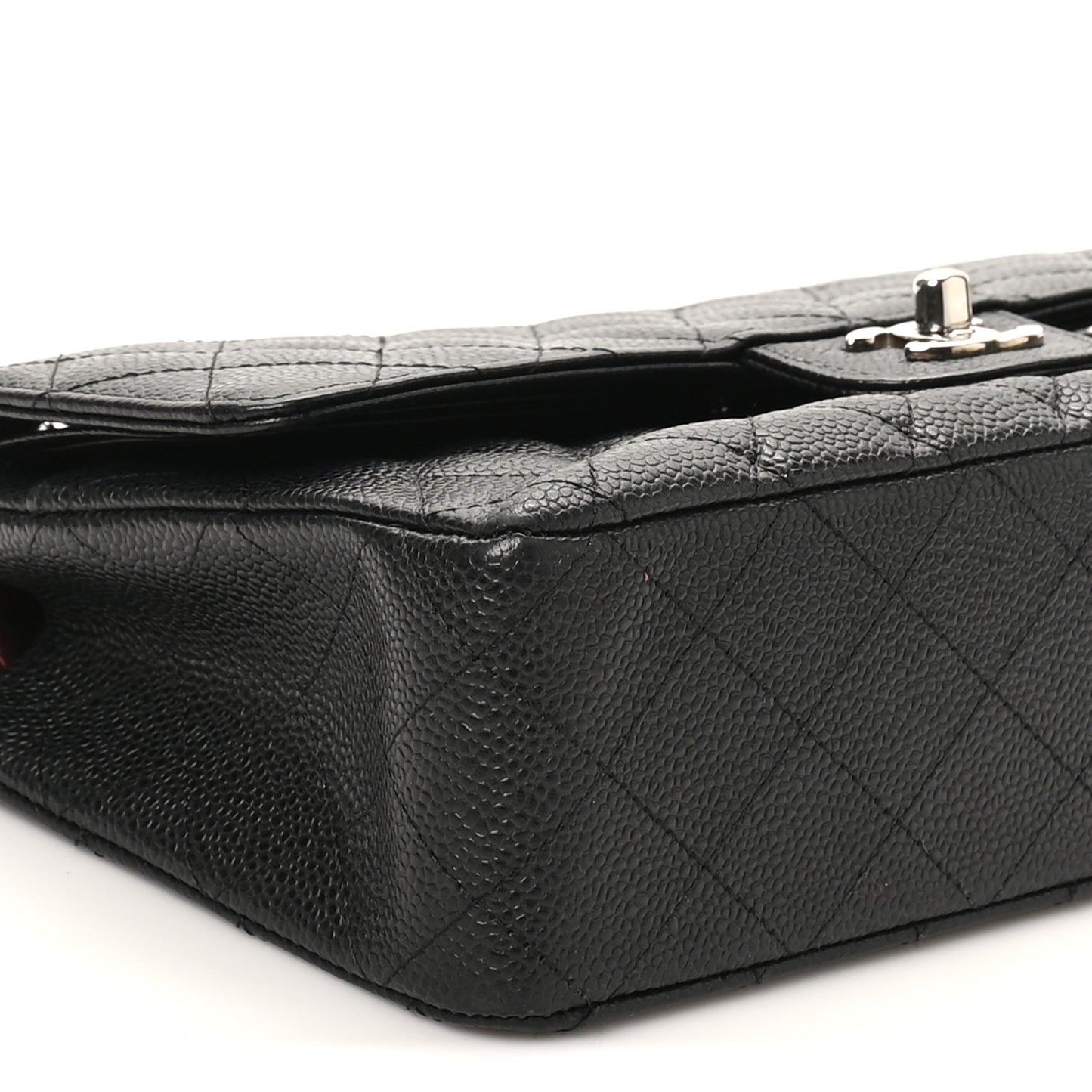 Caviar Quilted Medium Double Flap Black