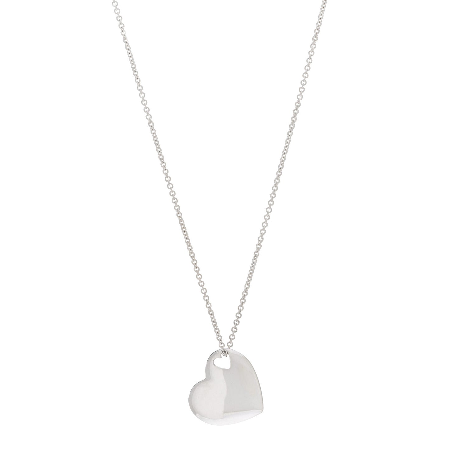 Sterling Silver Puffed Heart Pendant Necklace