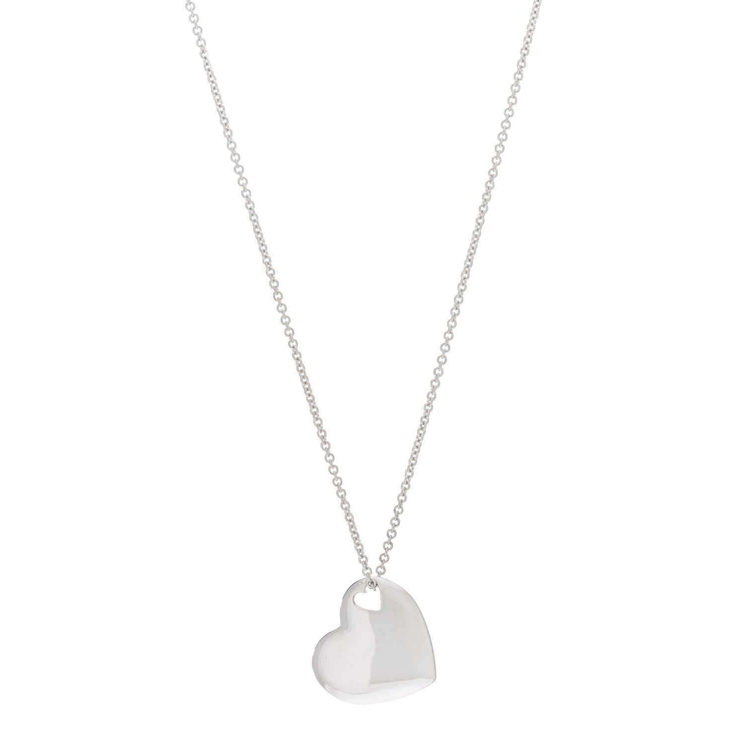 Tiffany Sterling Silver Puffed Heart Pendant Necklace 1 of 4