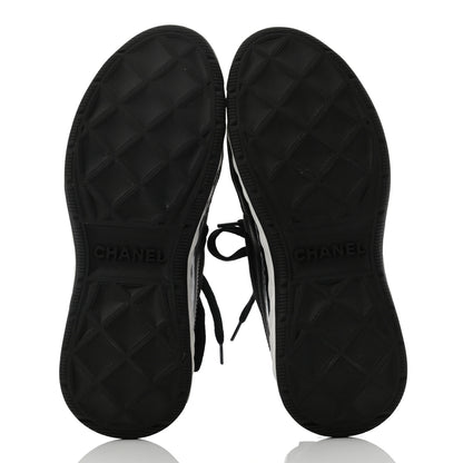 Chanel Velvet Calfskin Mixed Fibers CC Sneakers 35 Black 5 of 8