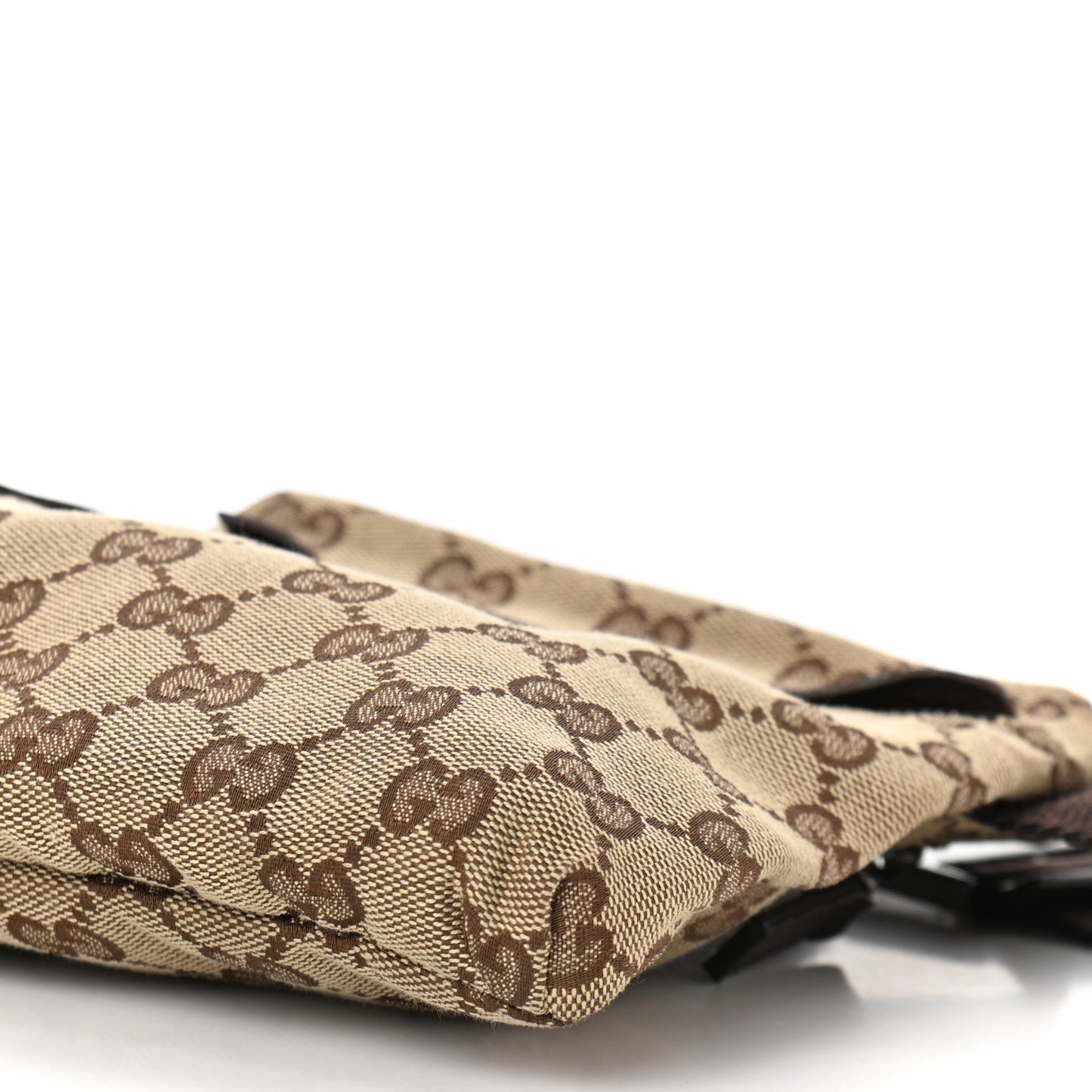 GG Monogram Double Pocket Belt Bag Dark Brown