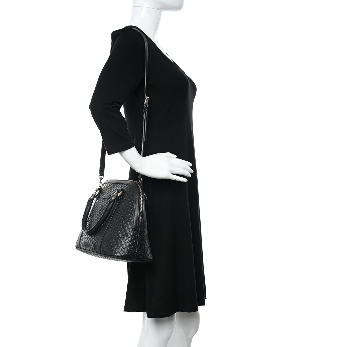 Microguccissima Medium Dome Bag Black