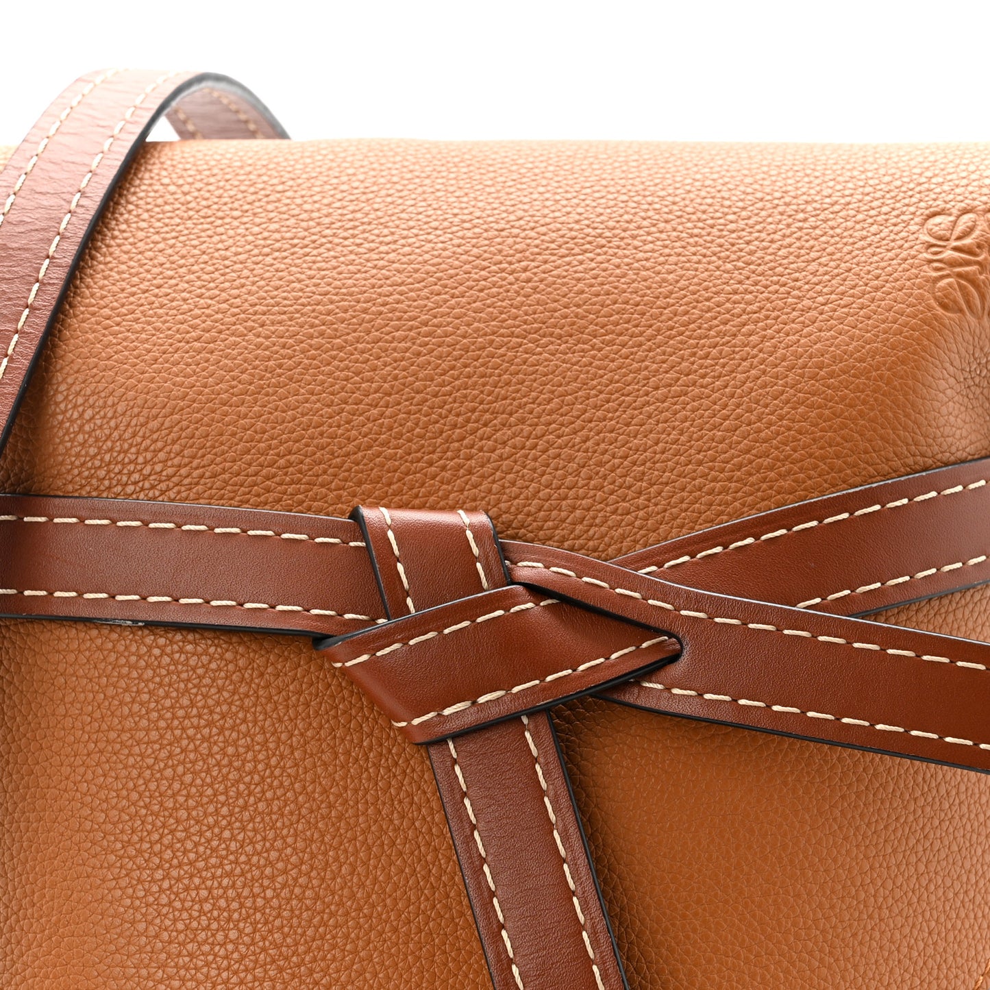 Grained Calfskin Small Gate Crossbody Bag  Caramel Pecan