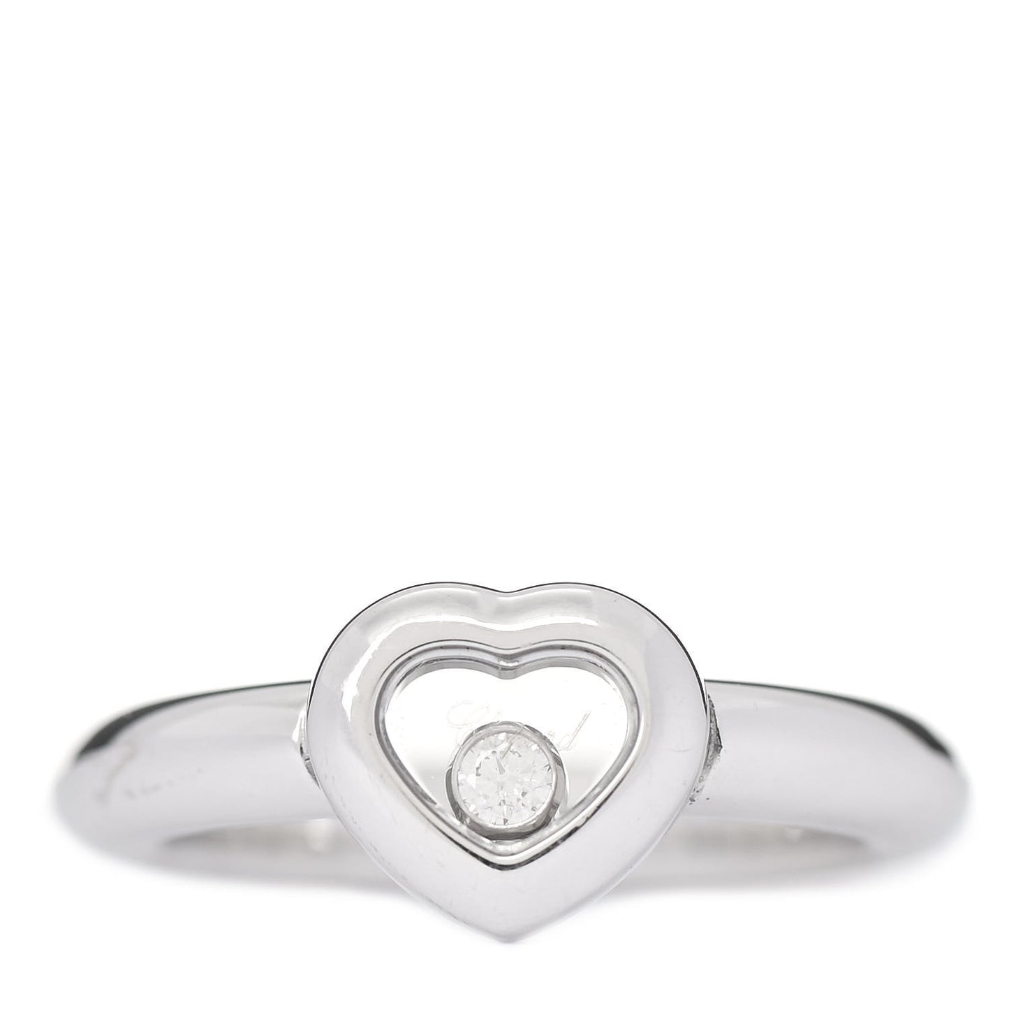 18K White Gold Diamond Happy Heart Ring 50 5.25