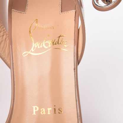 Christian Louboutin Patent Havana Forties 100 Sandals 36.5 Nude 6 of 7
